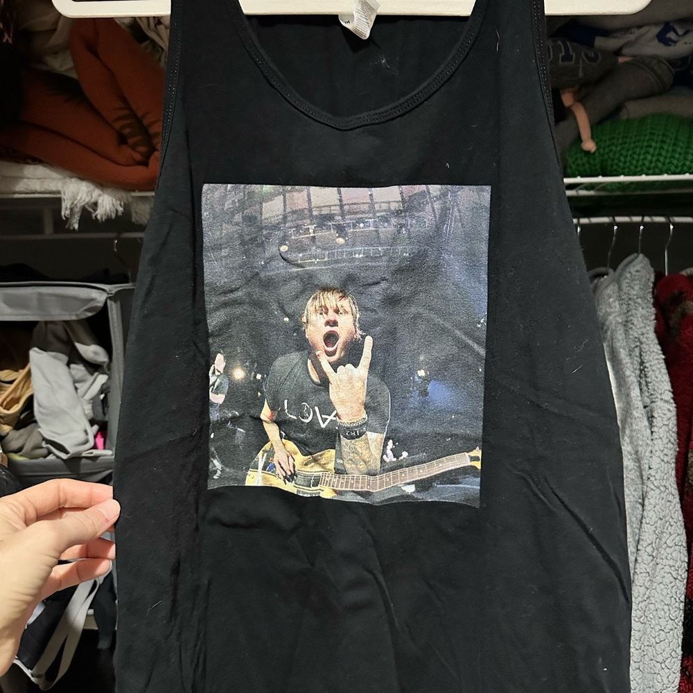 Blink-182 Tom DeLonge Black Graphic Tank Size Large